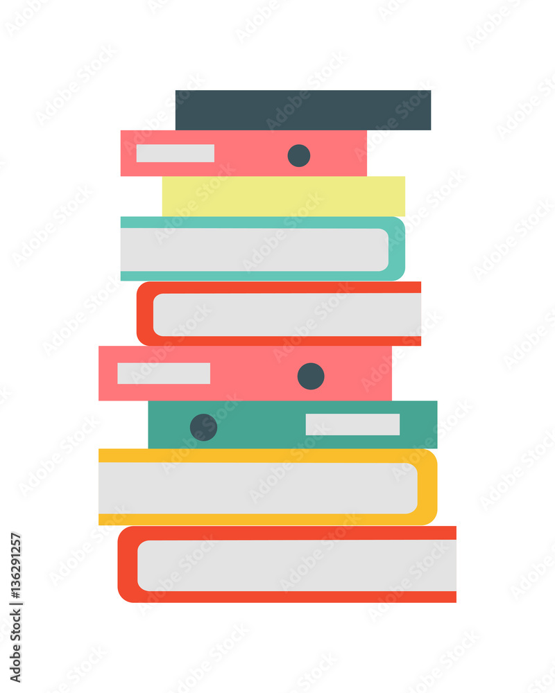 Aufkleber stack of documents vector flat design on white.