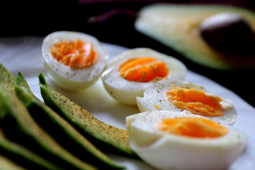 Healthy breakfast - avocado and eggs