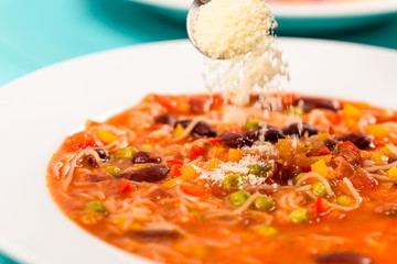 Minestrone Soup With Parmesan Cheese
