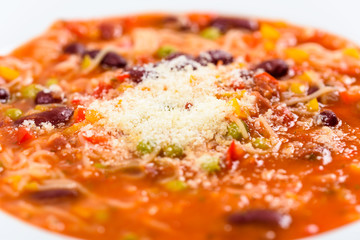 Minestrone Soup With Parmesan Cheese