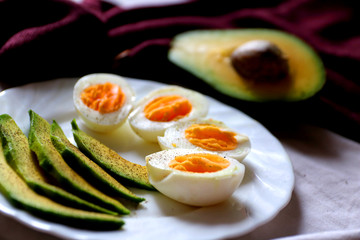 Healthy breakfast - avocado and eggs