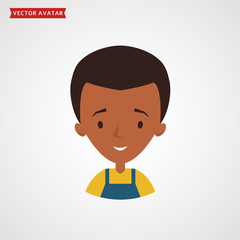 Face of black man. Vector avatar.