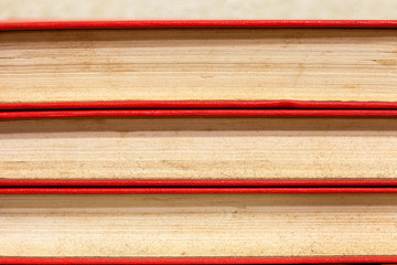 The old book firm cover, a side view.