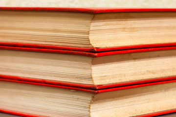 The old book firm cover, a side view.