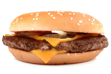Hamburger on a white background