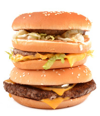 Hamburger on a white background