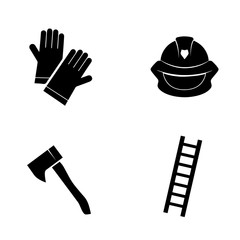 Firefighter vector icon set.