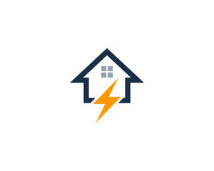 House Power Energy Logo Design Element
