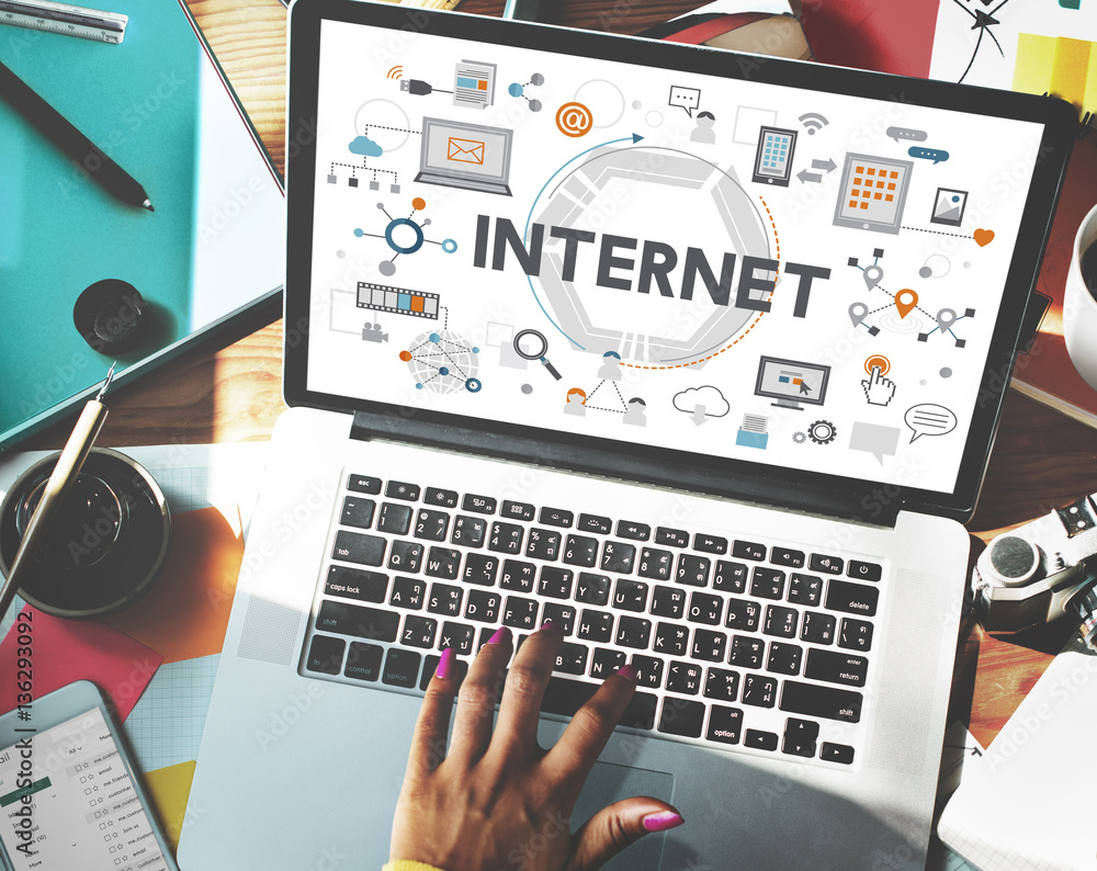 Poster internet global communication connection data concept