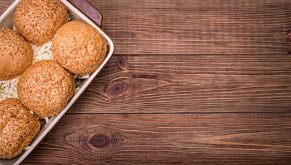 Chicken cheese sliders . Concept of cooking .