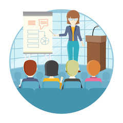 Business Training Vector Concept in Flat Design.