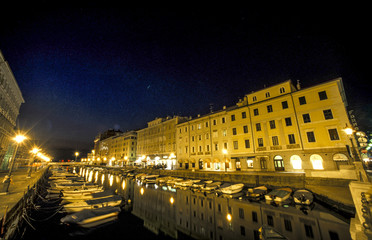 Fototapeta na wymiar Trieste, canalization, at dusk, Italy, Friaul-Julian Venetia, Tr