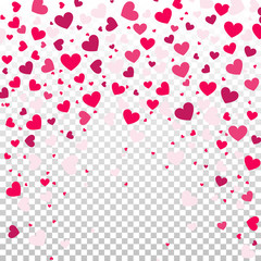 Vector Illustration of a Colorful Background with Heart Confetti