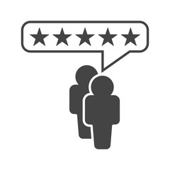Customer reviews, rating, user feedback concept vector icon. Flat illustration on white background.