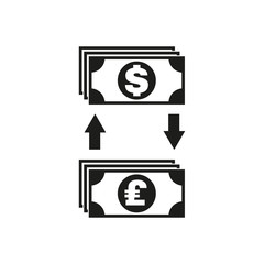 Currency exchange dollar and pound sterling icon. Bank and finance, pay symbol. Flat design. Stock - Vector illustration