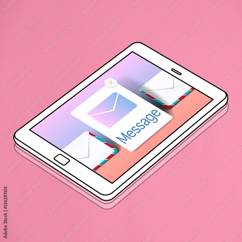 Poster message communication connection contact concept