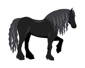 Draft Horse Vector Illustration in Flat Design