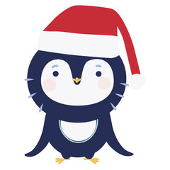 Cute penguin with Santa hat