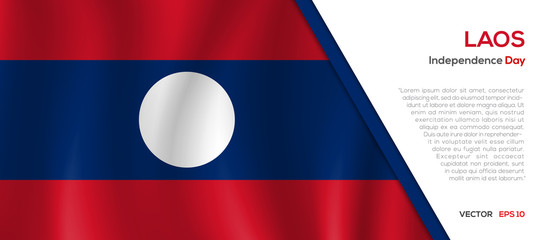 Laos flag waving vector illustration
