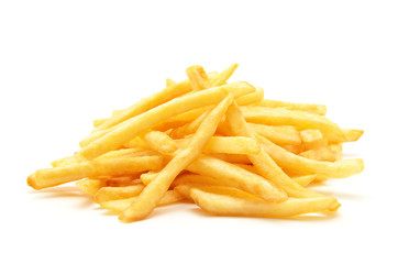 potato fry on white isolated background