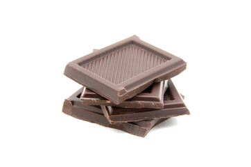 Roughly cut chunks of a chocolate bar