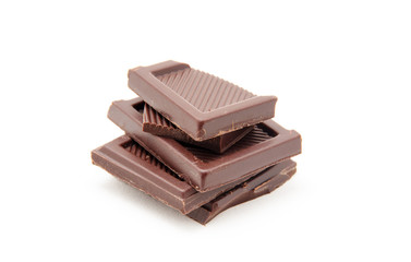Roughly cut chunks of a chocolate bar