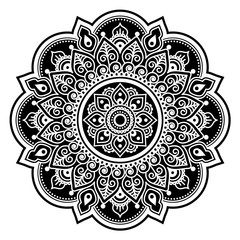 Mandala design, Mehndi, Indian Henna tattoo round pattern or background