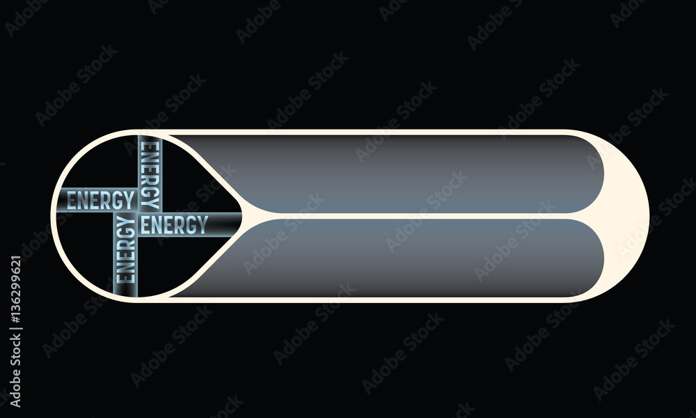 Poster vector double buttons for your text and the words energy