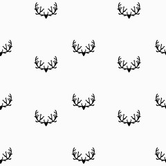 Doodle Hand Drawn Seamless Patterns with Deers