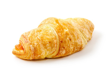 fresh croissant on white background