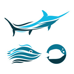 Swordfish Marlin Fish Marine Sea Life Abstract Illustration