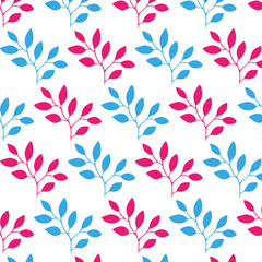 Fototapeta na wymiar floral pattern with cute small leaves