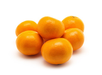 ripe juicy tangerine on a white background