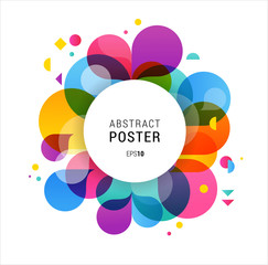 Colorful abstract background, poster, with splash rainbow color, vector concept design