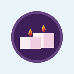 Vector flat candle icon. Flat design candle icon. Halloween, christmas