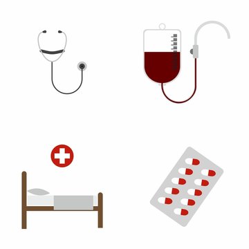 Medical & Health Care icons set isolated on white background 