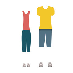 Clothes for womens and mens icon vector illustration graphic design