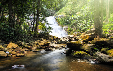 beautiful Waterfall located in doi Inthanon chiangmai, Thailand.