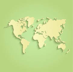 World map green yellow vector infographic