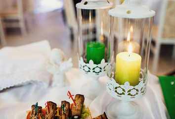 Beautiful decor with candles and angel