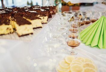 Table of sweet and alcohol