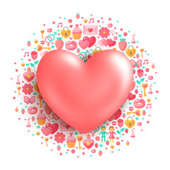 Valentine's day pink heart