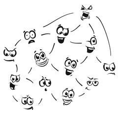 Obraz premium Strichmännchen Serie Emotionen - Chef kommandiert