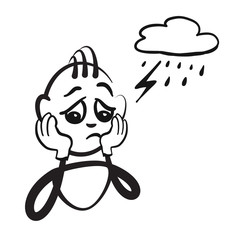 Strichmännchen Serie Emotionen - Niederlage