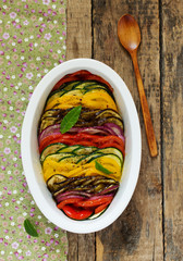 Tian (vegetable casserole) of the five kinds of vegetables.