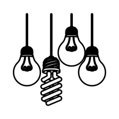 Naklejka premium Bulb light energy icon vector illustration graphic design