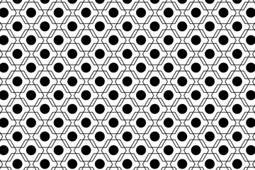 Black and white abstract seamless geometric pattern. Vector illustration
