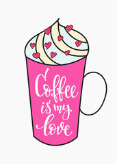 Quote love coffee typography