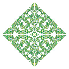 vector illustration of traditional green Thai ornament