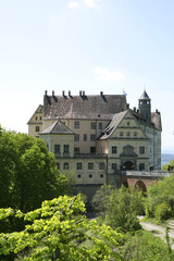 Fototapeta na wymiar Blick auf das Schloss Heiligenberg, nahe Bodensee, Baden-Wuerttemberg, Deutschland, Europa